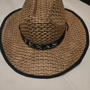 Unisex Summer Texas Cowboy Brown Straw Hat with Band